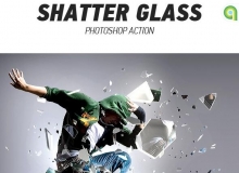 超酷玻璃破碎飞溅PS动作 Shatter Glass Photoshop Action 附视频教程