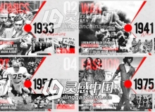 历史纪录片时间轴历程发展片头AE模板 Moments of History - Timeline of Events
