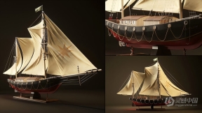 帆船建模纹理渲染完整制作流程视频教程 Sailing Boat Tutorial ( Modeling, Texturing, Lighting)