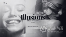抽象幻影效果黑白风格现代干净时尚视频相册 AE模板 AE工程文件 Illusions // Photo Slideshow