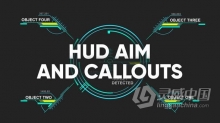 HUD圈子可视化图表创意数据介绍视频字幕动画 AE模板 AE工程文件 HUD aim and callouts