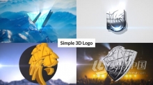 Logo简单闪亮3D标志介绍视频动画 AE模板 AE工程文件 Simple 3D Logo Intro