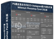 PS磨皮与VSCO+Instagram胶片扩展 Millenium Photoshop Panel 汉化版 附视频教程