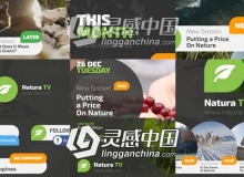 大自然小清晰电视节目预告导视栏目包装AE模板 Natura TV - Broadcast Ident