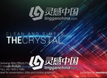 精美粒子线条背景文字标题片头AE模板 Videohive The Crystal Titles