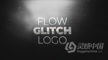 抽象毛刺粒子科技公司标志动画视频片头 AE模板 AE工程文件 Flow Glitch Logo