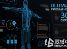 超多高科技信息HUD元素素材包AE模板Videohive Ultimate Infographic HUD [300]