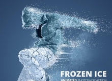 极速冰冻GIF动作 Frozen Ice Gif Animated Photoshop Action 含视频教程