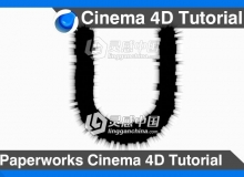 C4D四例纸制创意艺术文字制作视频教程 Paperworks Cinema 4D Tutorial