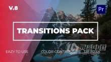 PR模板-16个不规则图形剪切拼接过渡效果元素V.8 Transitions Pack Premiere Pro