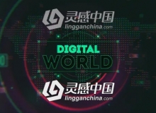 数字科技感世界地图LOGO标志展示片头AE模板Videohive Digital World Opener