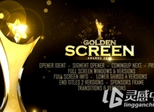 金色场景颁奖包装动画AE模板 Videohive Golden Screen Awards