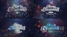 粒子雪花演绎圣诞节活动庆祝宣传视频片头 AE模板 AE工程文件 Christmas Logo