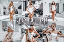 INS中性灰色时尚人像Lightroom预设 Grey Portrait Lightroom Presets