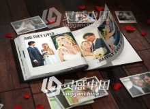 三维浪漫婚礼情人节翻书相册动画AE模板 The Photo Album for Element 3D