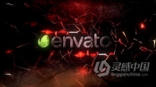 燃烧撞击破碎裂纹火焰LOGO视频片头动画制作 AE模板 AE工程文件 Fire in Crack Logo