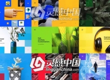 优雅简洁彩色图形遮罩产品介绍图文展示动画AE模板 Videohive Elegant Slideshow