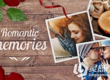 浪漫回忆木纹玫瑰相册动画AE模板 Videohive Romantic Memories