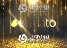 金色粒子掉落背景LOGO标志片头AE模板 Videohive Logo Reveal Glitter