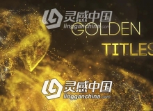 金色抽象粒子背景文字标题片头AE模板Videohive Golden Partilce Titles