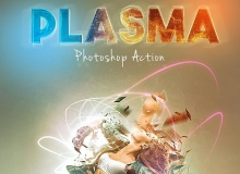 酷炫粒子光效缠绕PS动作 Plasma Photoshop Action 附视频教程