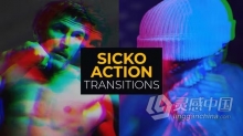 剪辑转场16种效果PR模板下载 Sicko Action Transitions