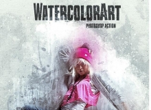 水彩艺术PS动作 WatercolorArt Photoshop Action 附操作演示教程