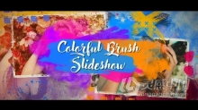 彩色笔刷效果视差遮罩特效浪漫回忆相册 AE模板 AE工程文件 Colorful Brush Slideshow