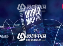 世界地图三维连线位置标注动画AE模板
