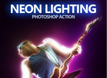 霓虹灯光效PS动作 Neon Lighting Photoshop Action 附视频教程