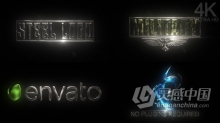 4K分辨率逼真金属外观发光LOGO动画4种颜色预设 AE模板 AE工程文件 Steel Logo