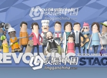三维卡通人物动作场景解说介绍MG动画AE工程模板