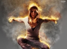 火焰燃烧PS特效动作 Fire Photoshop Action v1.01 附操作视频教程