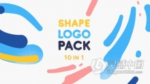 10套实用动感抽象卡通图形动画LOGO片头 AE模板 AE工程文件 Logo Animations Bundle 10 in 1