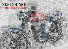 素描艺术PS动作 Sketch Art Photoshop Action 附视频教程