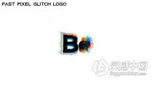 像素故障RGB变形拉伸LOGO动画 AE模板 AE工程文件 Fast Pixel Glitch Logo