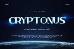 现代独特设计美感文本标题海报排版显示英文字体 Cryptonus – Unique Modern Display Font