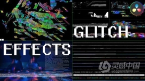 大量数字失真RGB像素艺术故障效果叠加层-DR达芬奇模板 Glitch Effects for DaVinci Resolve