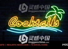 霓虹灯效果LOGO或者文本展示AE模板 videohive Neon Light