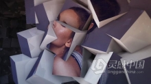 3D抽象立方体翻转拼接屏幕背景动画照片显示作品写真视频相册AE模板AE工程文件 Photo Slideshow