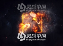 大气诗史火焰燃烧粒子烟雾游戏Logo片头动画AE模板 videohive Burning Fire Logo