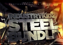 金属广告字体图层样式合集 Metal Steel PS Layer Styles Bundle