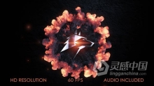 LOGO爆炸燃烧视觉冲击波火焰粒子特效动画视频片头制作 AE模板 AE工程文件 Logo Stomp Explosion