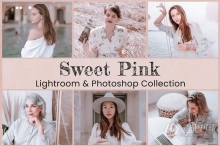 INS粉红玫瑰金时尚通透人像Lightroom预设与APP滤镜 Sweet Pink Photo Edit Collection