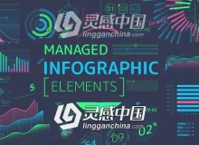 彩色信息数据统计图表柱状图动画包AE模板 Managed Infographic Elements