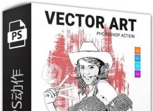 矢量艺术PS动作 Vector Art Photoshop Action 附视频教程