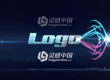 美丽发光条纹飘动标志展示Logo演绎AE模板