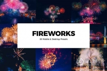 烟花摄影后期调色Lightroom预设手机lr预设及LUT预设 Fireworks Lightroom Presets LUTs