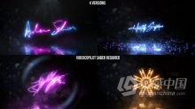 制作能量光线霓虹灯粒子动画LOGO片头视频 AE模板 AE工程文件 Neon Signature Reveal Pack