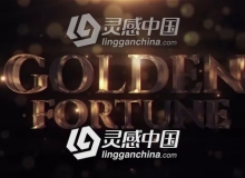 金色粒子闪耀文字标题动画片头AE模板 Videohive Golden Fortune